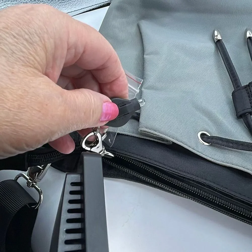 Travelon large crossbody bag. Grey black 12x11x5”.